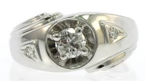 Men's Vintage Diamond ring in 14k White Gold. | eBay