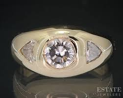 Vintage 14k Yellow Gold Natural 1.10ctw Diamond Mens Band Ring 10.6g I18556 - Etsy