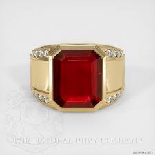 Men's Ruby Ring 6.23 Ct. 14K Yellow Gold | The Natural Ruby ...