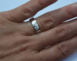 Hammered Diamond Engagement Ring, Handmade 4.5 MM Diamond 14kt Gold Hammered Engagement Ring - Etsy