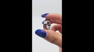 Cartier 3 Round Diamond Love Band Ring in 18 Karat White Gold, Size 52 with Box For Sale at 1stDibs