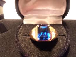 MENS 14K GOLD & SS SAPPHIRE DIAMOND RING SIZES 8-13 CK TO ...