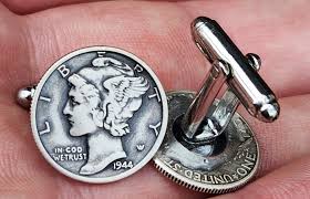 Mercury Dime Cuff Links: Authentic Silver Coin, Choose Year ...