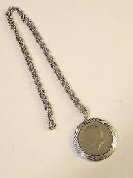 Vintage Silvertone Kennedy Half Dollar Pendant Necklace ...