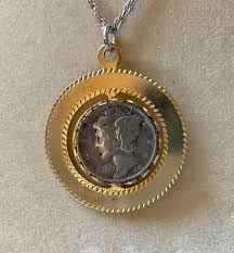 Desta - Necklace Vintage 1941 Liberty Coin in Gold Tone ...