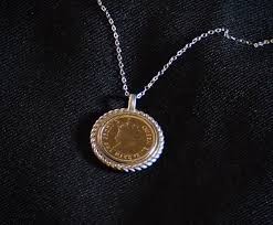 24K Gold Plated Hong Kong 5cents coin necklace Coin ...