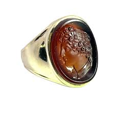 Victorian 14KY gold and carnelian cameo signet ring – Classic Facets