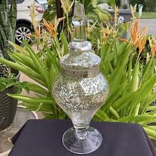 MCM VTG 13" SILVER SPECK PAINT INSIDE APOTHECARY ...