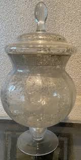 MCM Mercury Splatter Glass Apothecary 15in Pedestal Base Jar ...