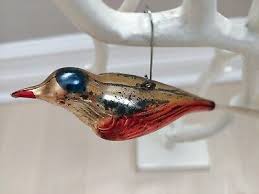 Vintage Molded Plastic Hanging Bird Ornament Spun Tail ...