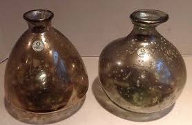 2 Vintage VIDRIOS SAN MIGUEL BRONZE Hand Blown Glass Bottle ...