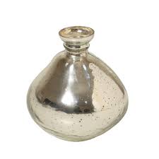 Everyday Decor Rounded Mercury Glass Vase Table Decor