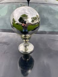 19th C. Mercury Glass Butler Ball / Gazing Ball, Rare. 10 ...