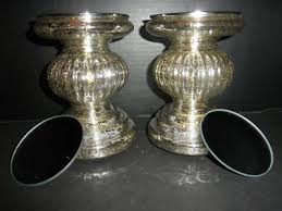 S/2 Lit Candle Holder Pedestals with Mirror Inserts by ...