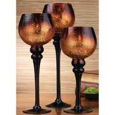 HOME ESSENTIALS AND BEYOND Footed Hurricanes (Set of 3) 2169 ...