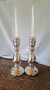 Vtg Silver Plated Silver Glass Candle Holders Large | eBay