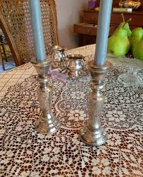 Vintage Silver Candlestick Pair: Sculptured Cottage Core ...