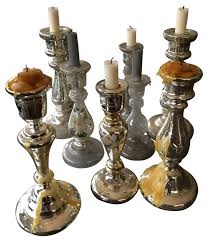 19th Century Mercury Glass Candlesticks, 1875, Set of 5 ...