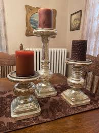 Pottery Barn Antique Mercury Glass Large Pillar Candle ...