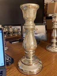 Vintage Antique Mercury Glass Silver Candlestick Candle ...