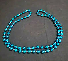 Bright Shiny Blue Plastic Party Bead Necklace Mardi Gras ...