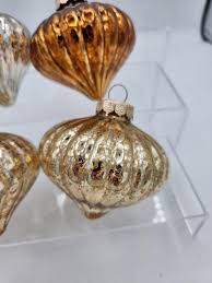 Rauch Mercury Glass Christmas Ornaments: Ribbed Gold, Silver ...