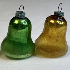 Vintage Rauch Mercury Glass Christmas Ornaments (5) Burgundy with Gold Glitter | eBay