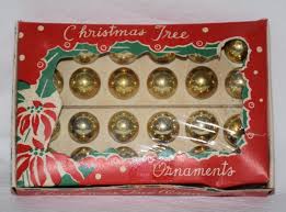 Vtg Lot 24 Feather Tree Glass Christmas Ornaments 15mm Gold ...