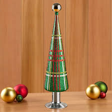 Cody Foster Glittered Plaid Glass Tree – To The Nines ...