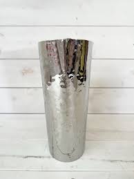 Vintage Hammered Silver Godinger Pitcher Vase: Brass Leaf ...