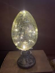 Lighted Mercury Glass Easter Egg w/ Stand (Green) | eBay