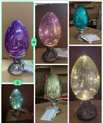 3pc Lighted Mercury Easter Egg With Stand Set - Blue-Purple ...
