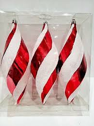 3) Christmas Holiday LARGE Red White Candy Cane Peppermint ...
