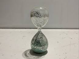 Glass Hourglass Sand Timer With Turquoise Sand | eBay