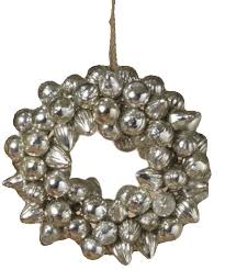 Handblown Silver Glass Ornament Wreath – The Country ...