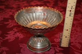 Pewter Washed Copper Footed Bowl | eBay