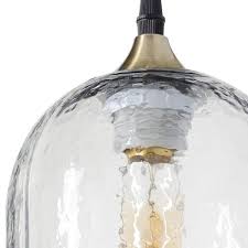 Casamotion 6 in. W x 12 in. H 1-Light Brass Ring Hammered ...