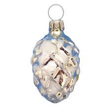 EUROPEAN BLOWN GLASS PINE CONE CHRISTMAS TREE ORNAMENT ...