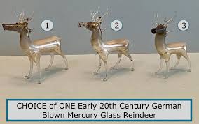CHOICE of ONE Mercury Blown Glass German Reindeer Christmas ...