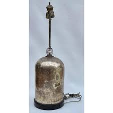 1930 Large Mercury Glass Table Lamp With Shade - | Chairish