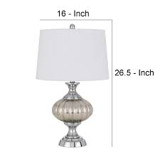 27 Inch Glass Turned Style Base Table Lamp with Dimmer ...