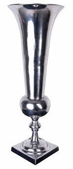 XL Silver Trophy Vase Dekopokal Floor Vase Metallvase Flower ...