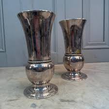 Pair Antique Ecclesiastical Silver Plated Church Urns or ...