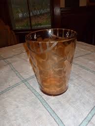 FINE DIMPLED, ETCHED PEACH GLASS ICE BUCKET/VASE! | eBay