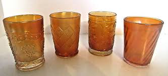 Carnival MARIGOLD IRIDESCENT SET OF 4 GLASS TUMBLERS ALL ...