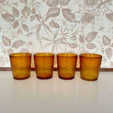 Vintage Arcoroc France Sierra Water Glass – 70s Amber Brown ...