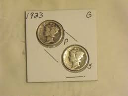 1923-P-S Silver Mercury Dimes (2 coins) Good Circulated ...
