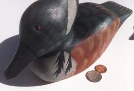 Vintage Hand Crafted Wooden Duck, Mallard, Fowl, Desk Decor ...