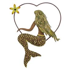 Handmade Iron and Glass Mosaic Mermaid Heart ... - Kiva Store