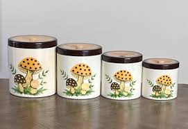 Vintage 1979 Merry Mushroom 4 Piece Canister Set Sears Roebuck & Co. Japan | eBay